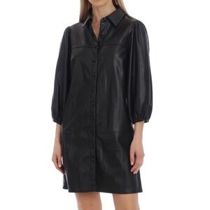 bagatelle leather dress bagatelle | Dresses | Nwt Bagatelle Nyc Vegan Leather Puff Sleeve Midi Dress